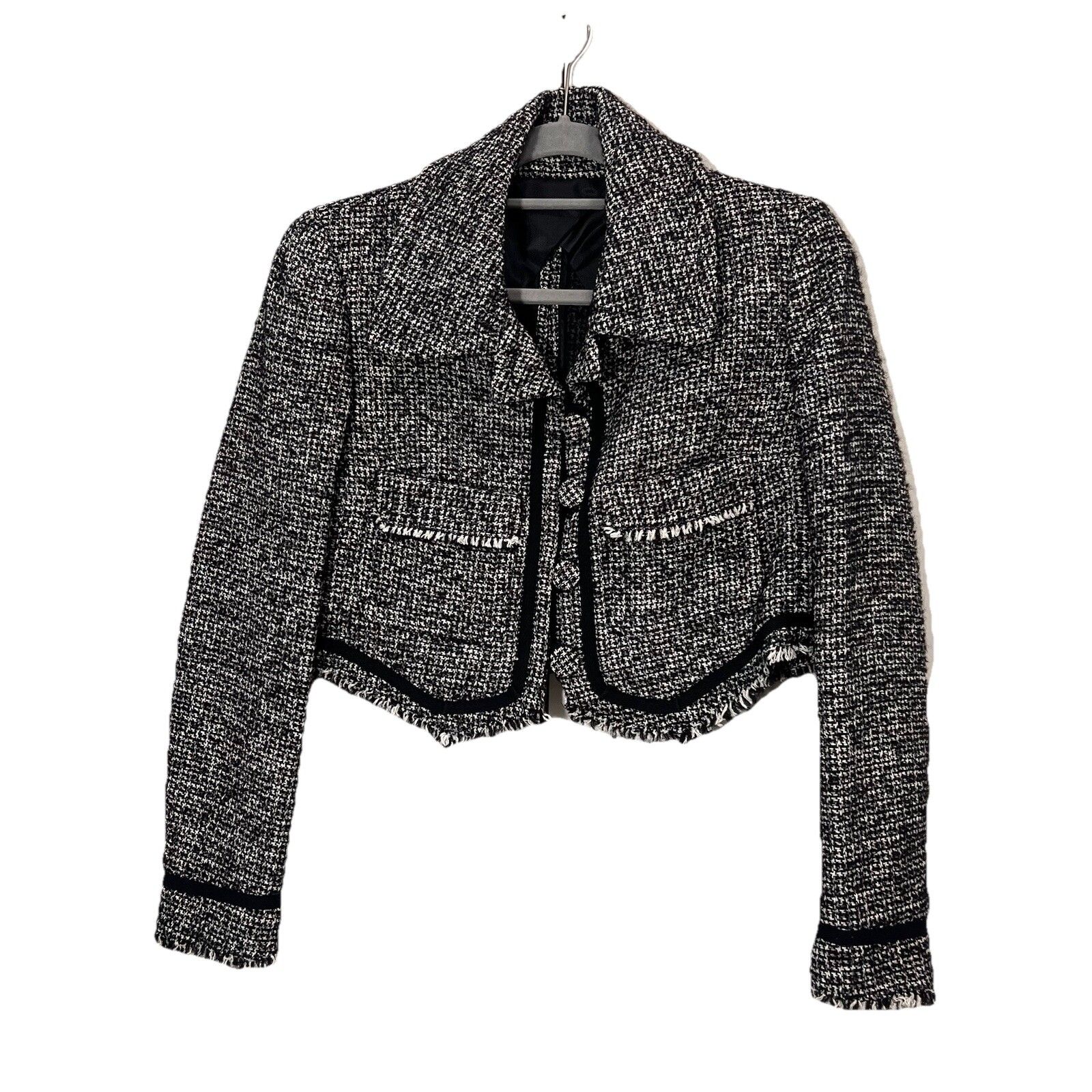 Philosophy Di Lorenzo Serafini Tweed Jacket Womens 8 Cropped Classy Old Money